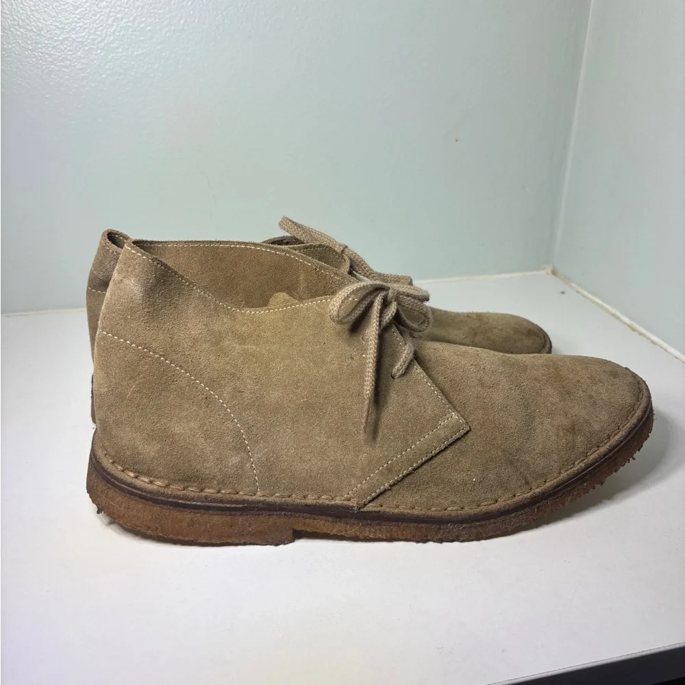 J.Crew‎ MacAlister Desert Boot Leather Suede Men’s 8 Chukka Beige Made In Italy